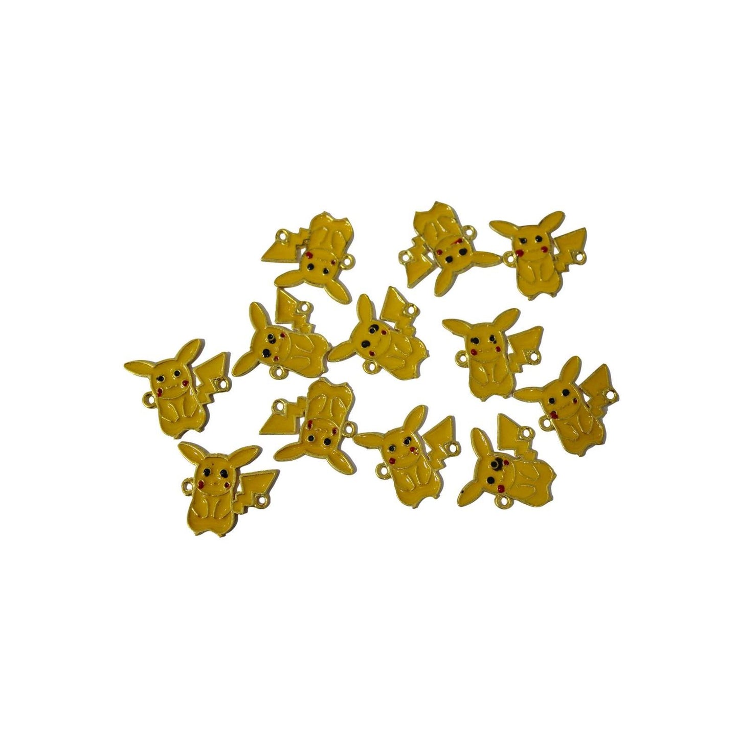 Indian Petals Painted Cute Metal Toons Motif for Jewelry, Craft or Decoration - 12414-16, Pikachu