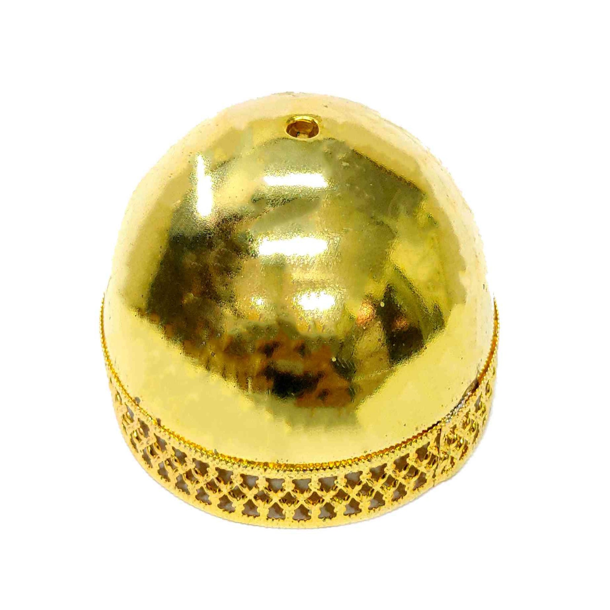 Beautiful Round Cap Style Pendle Base for DIY Craft, Trousseau Packing or Decoration, Gold - Indian Petals