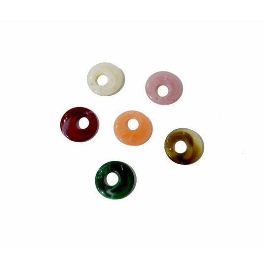 Indian Petals Acrylic Resin Hole Ring Cabochons Motif for Craft or Decoration - 12432