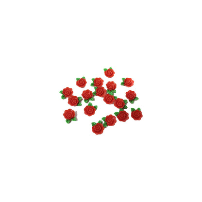 Indian Petals Acrylic Floral 3D Beautiful Cabochons Motif for Craft or Decoration - 12439, Red