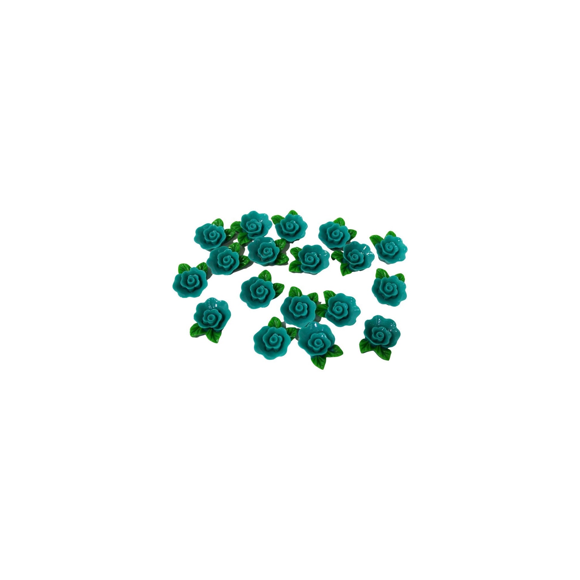 Indian Petals Acrylic Floral 3D Beautiful Cabochons Motif for Craft or Decoration - 12439, Teal