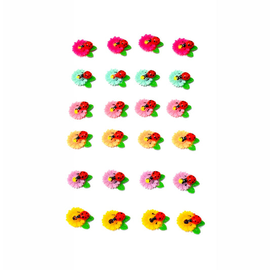 Indian Petals Flat-back Resin Flower with a Beetle Cabochons Motif for Craft Decoration or Rakhi - 12448