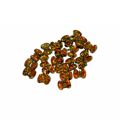 Indian Petals Small Resin Glittery Bow Flat-back Cabochons Motif for Craft Decoration or Rakhi - 12449, Glittery Black