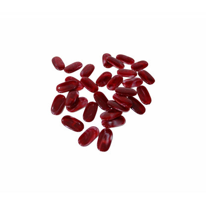 Indian Petals Fluid Red Resin Tablet Cabochons Motif for Craft or Decoration - 12470, Dark Red