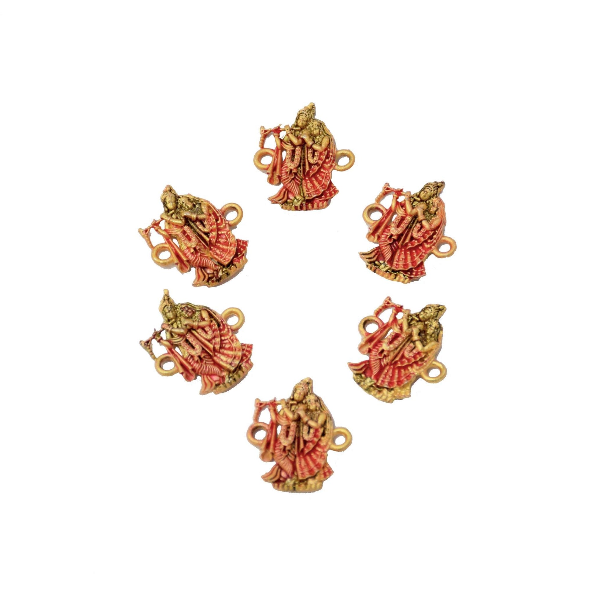 Indian Petals Enamel coated Beautiful Metal Lord Krishna Theme Motif for Craft Decoration or Rakhi - 12504, Rakha Krishna