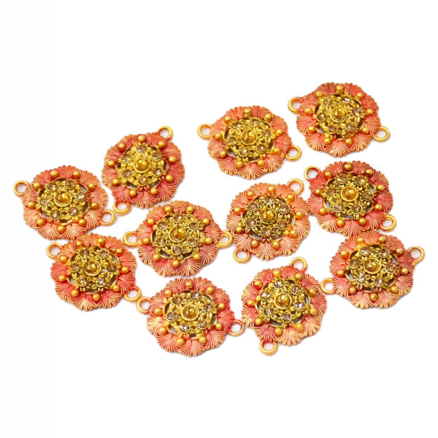 Indian Petals Enamel coated Metal Bouquet Motif for Craft Decoration or Rakhi -12506