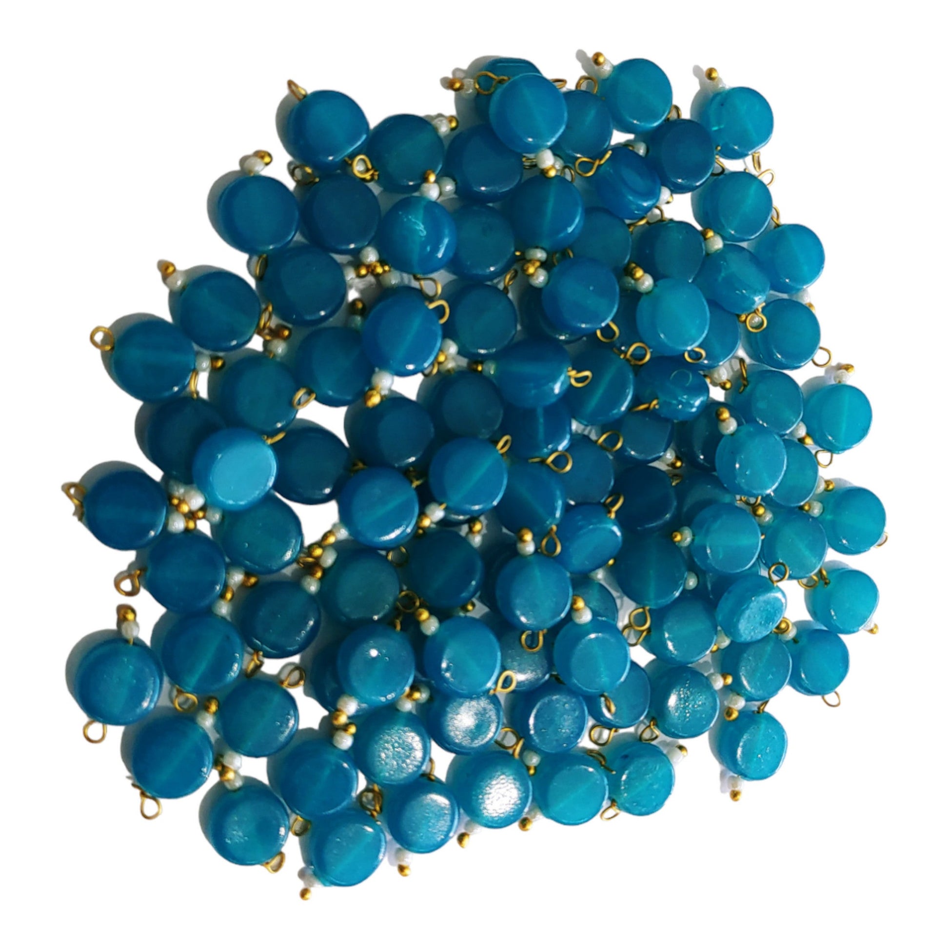 Indian Petals 50 - 100 Pieces Color Coin Shape Latkan Glass Beads for Art Craft jewelry Making or Decorations