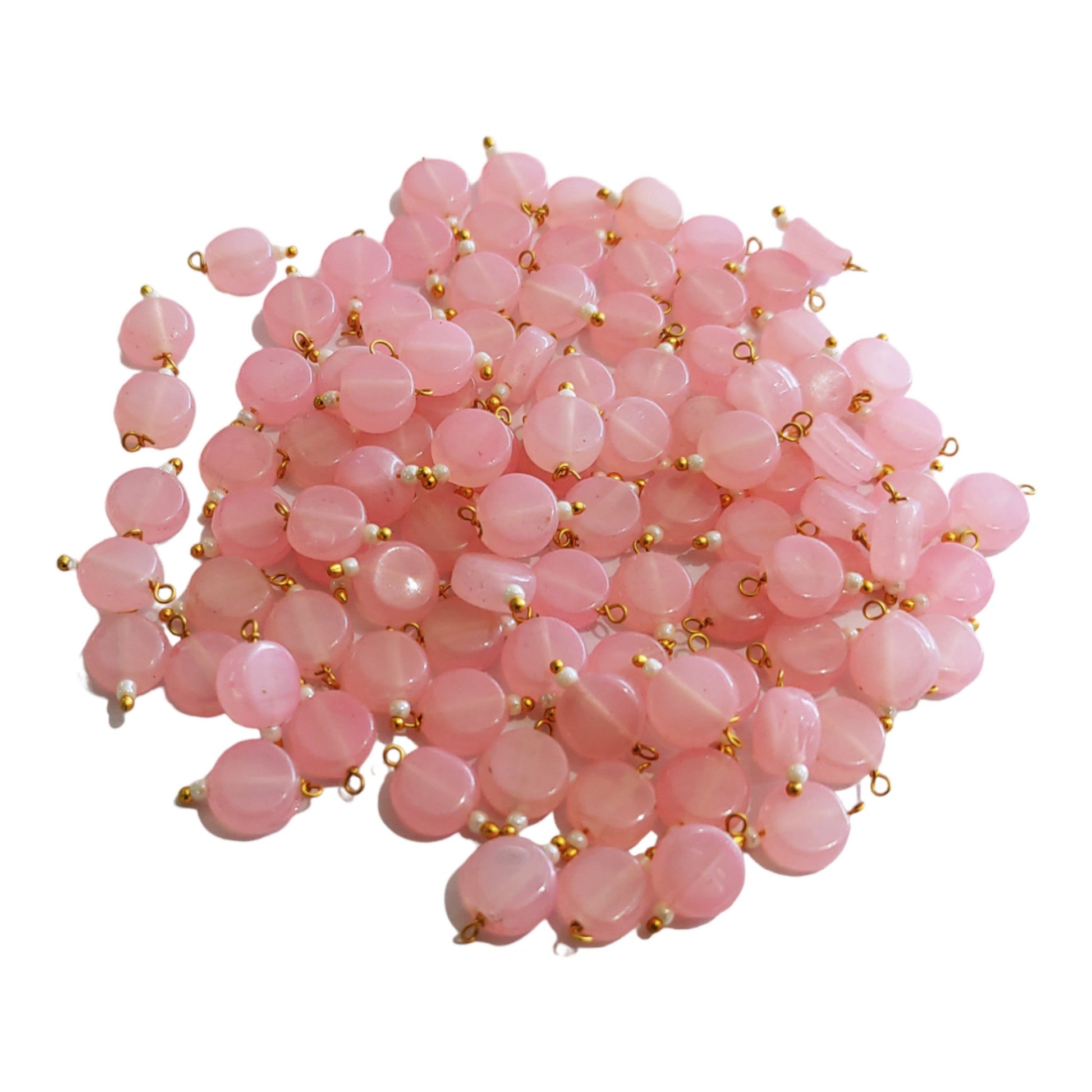 Indian Petals 50 - 100 Pieces Color Coin Shape Latkan Glass Beads for Art Craft jewelry Making or Decorations