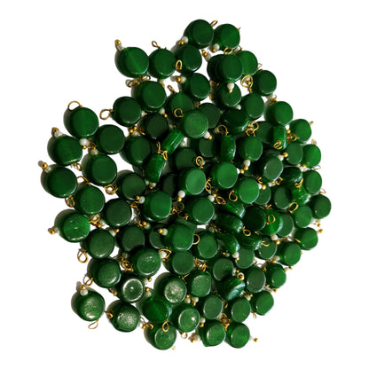 Indian Petals 50 - 100 Pieces Color Coin Shape Latkan Glass Beads for Art Craft jewelry Making or Decorations