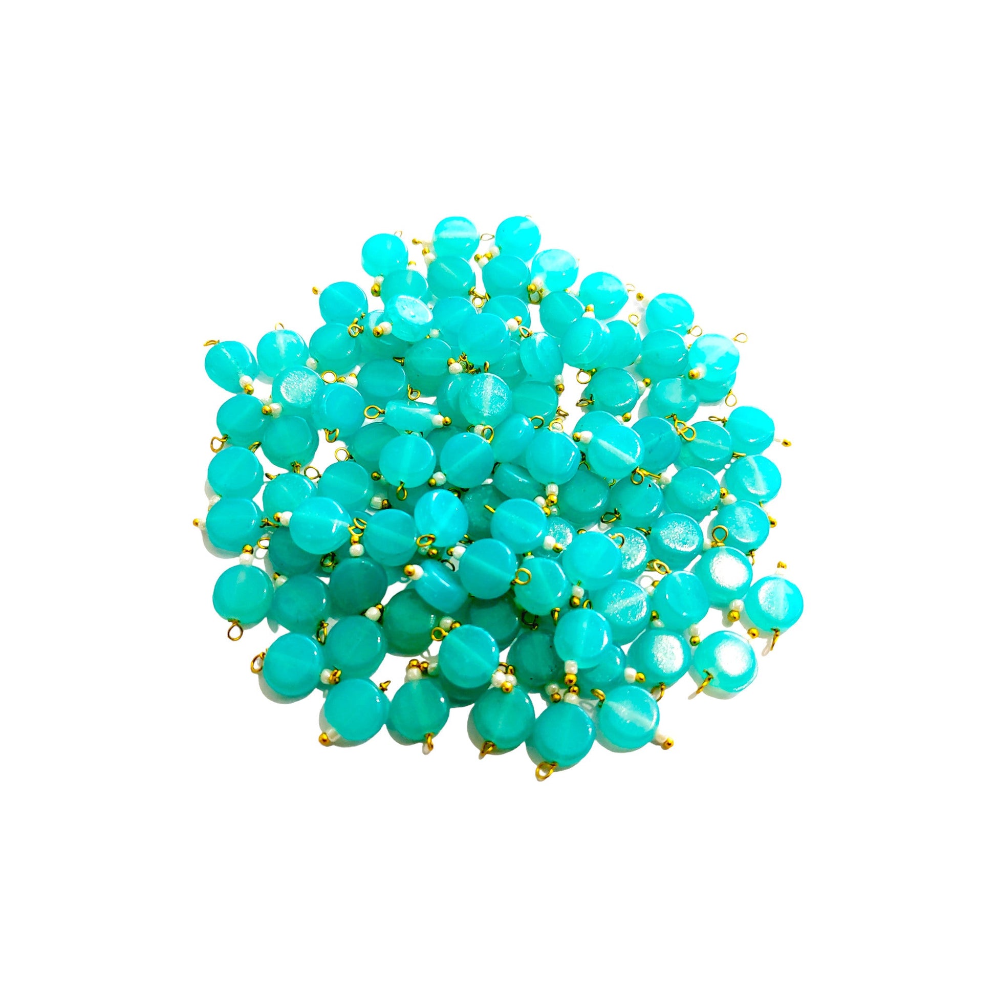 Indian Petals 50 - 100 Pieces Color Coin Shape Latkan Glass Beads for Art Craft jewelry Making or Decorations