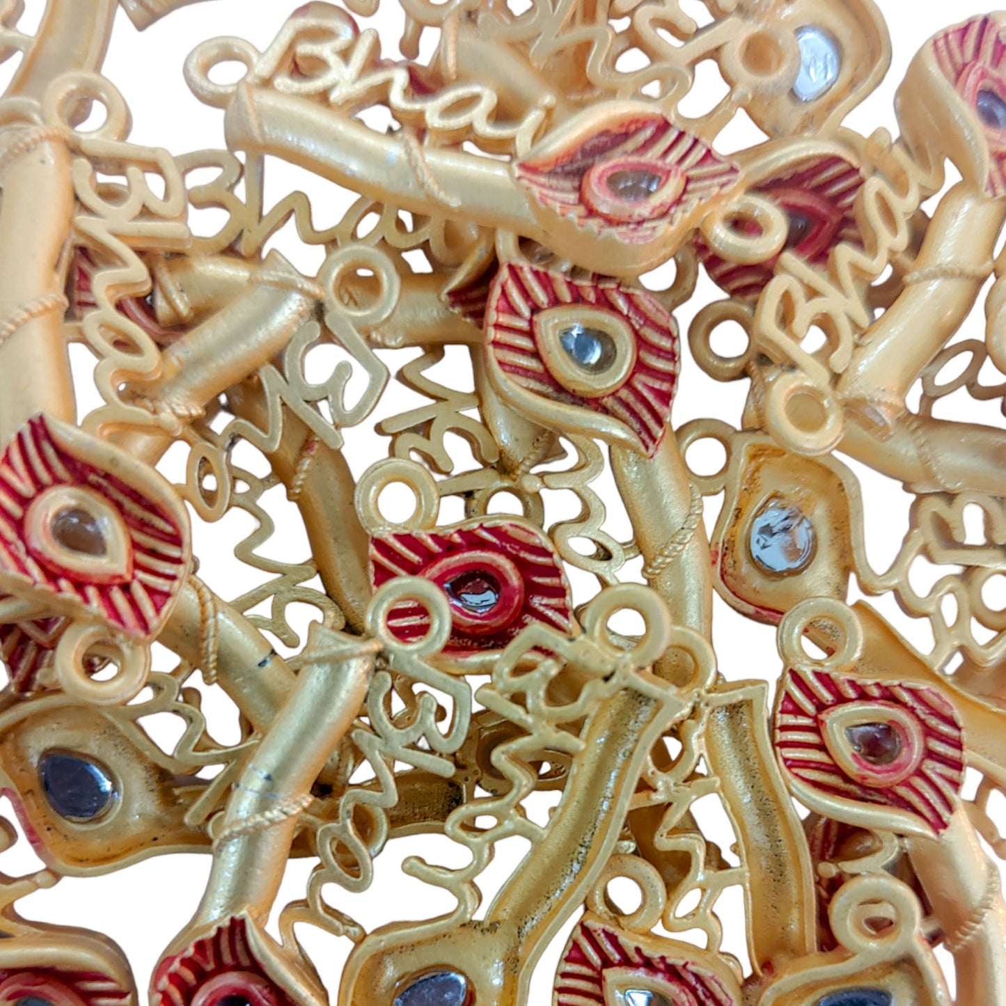 Indian Petals Bhai Shape Metal Die Cast Rakhi Pendant Motif for Rakhi, Jewelry designing and Craft Making or Decor