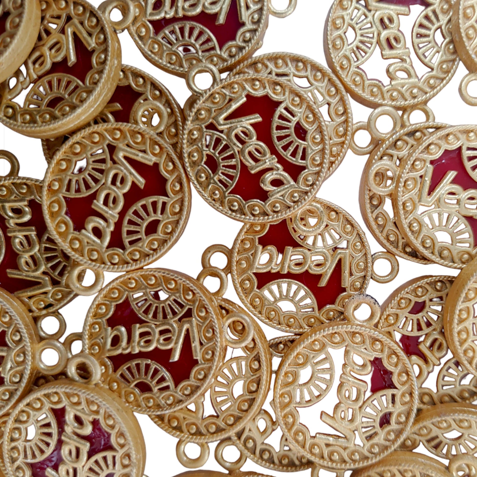 Indian Petals Veera Shape Metal Die Cast Rakhi Pendant Motif for Rakhi, Jewelry designing and Craft Making or Decor