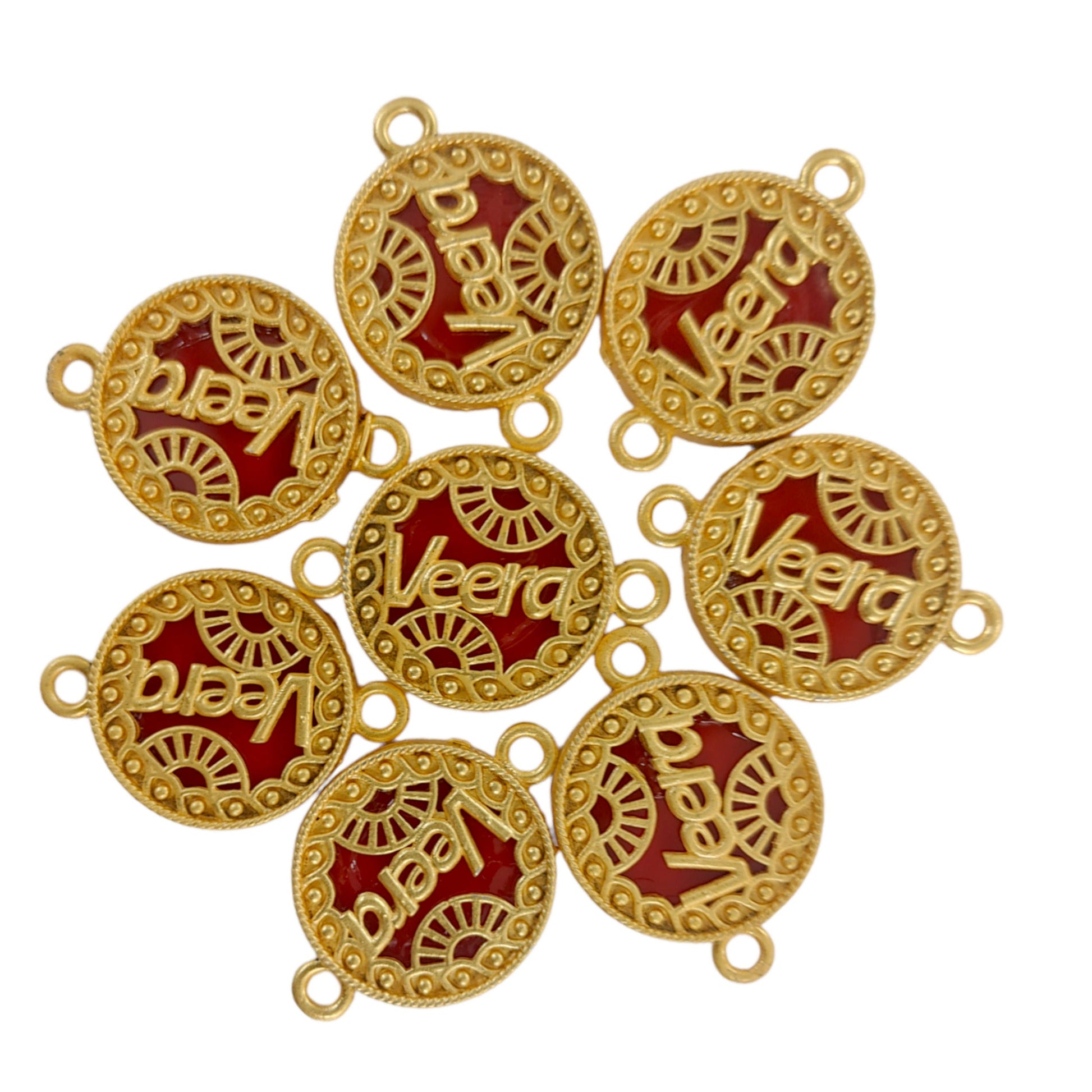Indian Petals Veera Shape Metal Die Cast Rakhi Pendant Motif for Rakhi, Jewelry designing and Craft Making or Decor