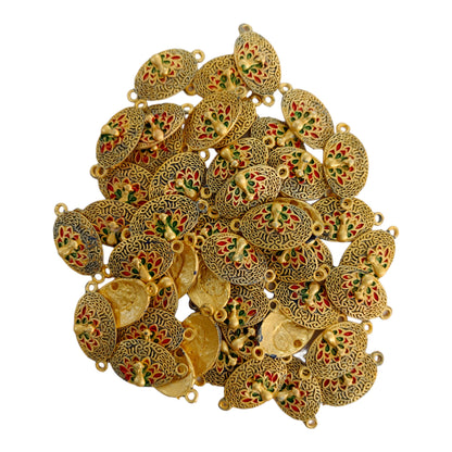 Indian Petals Peacock Shape Metal Cast Rakhi Pendant Motif for Rakhi, Jewelry designing and Craft Making or Décor
