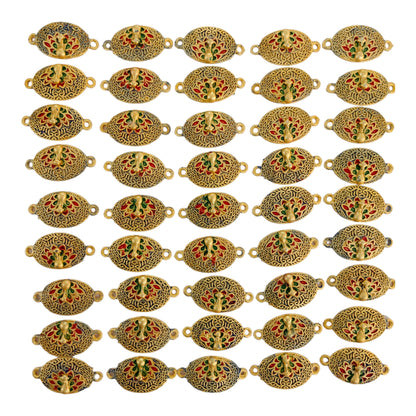 Indian Petals Peacock Shape Metal Cast Rakhi Pendant Motif for Rakhi, Jewelry designing and Craft Making or Décor