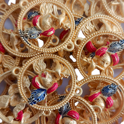 Indian Petals Krishna Shape Metal Die Cast Rakhi Pendant Motif for Rakhi, Jewelry designing and Craft Making or Decor