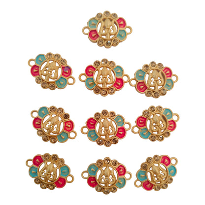Indian Petals Trishul Shape Metal Die Cast Rakhi Pendant Motif for Rakhi, Jewelry designing and Craft Making or Decor