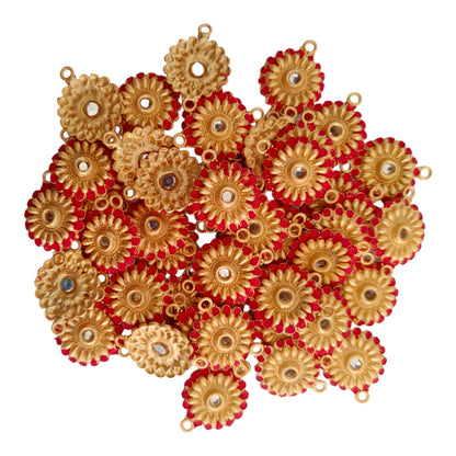 Indian Petals Chakri Shape Metal Cast Rakhi Pendant Motif for Rakhi, Jewelry designing and Craft Making or Décor