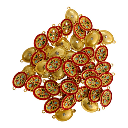 Indian Petals Traditional Bowl Shape Metal Cast Rakhi Pendant Motif for Rakhi, Jewelry designing and Craft Making or Décor