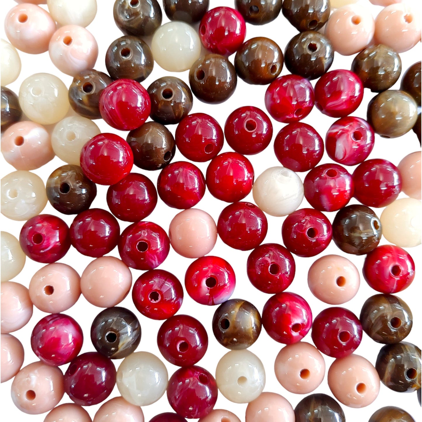 Indian Petals Ball Shaped Color Marble Beads Ideal for Jewelry designing and Craft Making or Decor