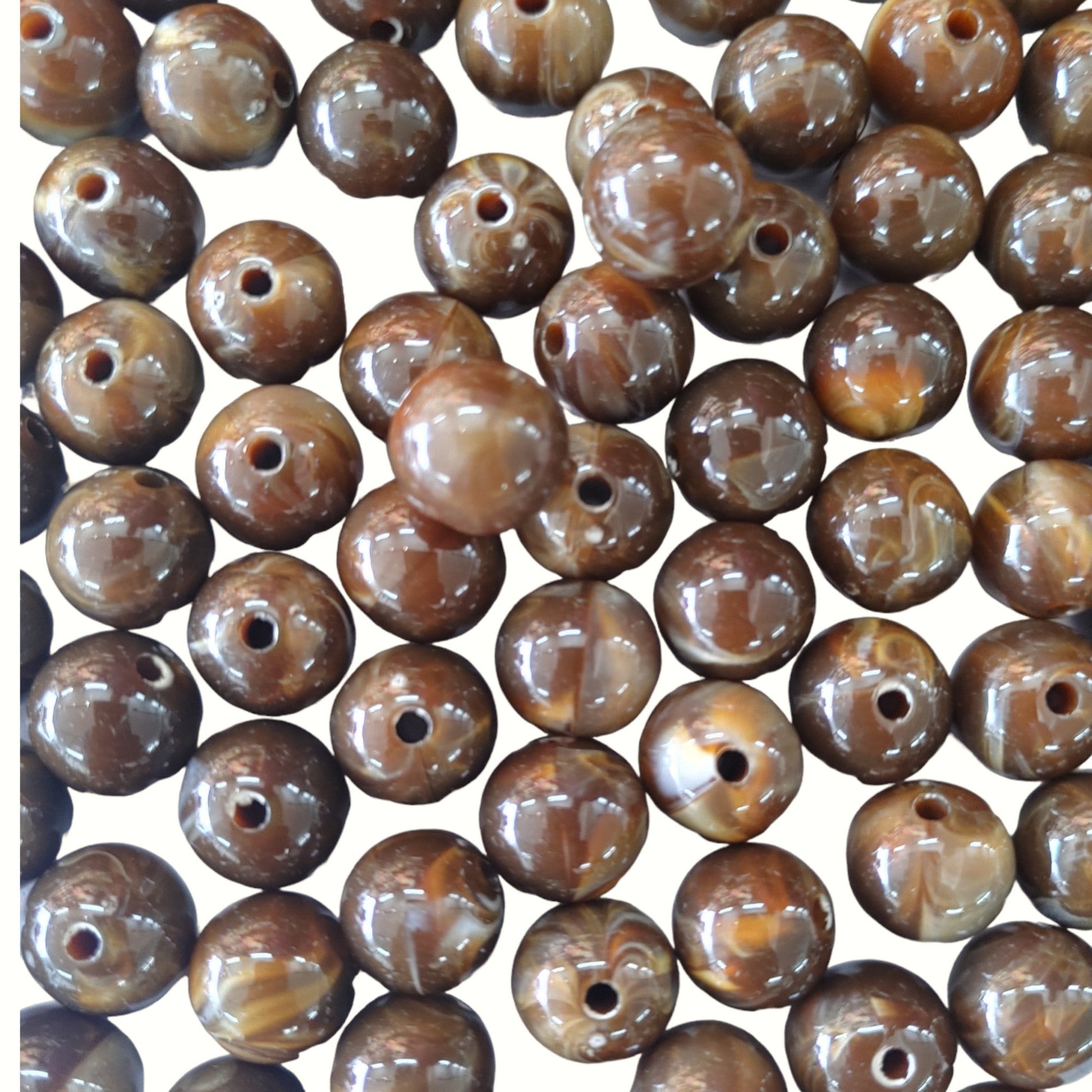 Indian Petals Ball Shaped Color Marble Beads Ideal for Jewelry designing and Craft Making or Decor