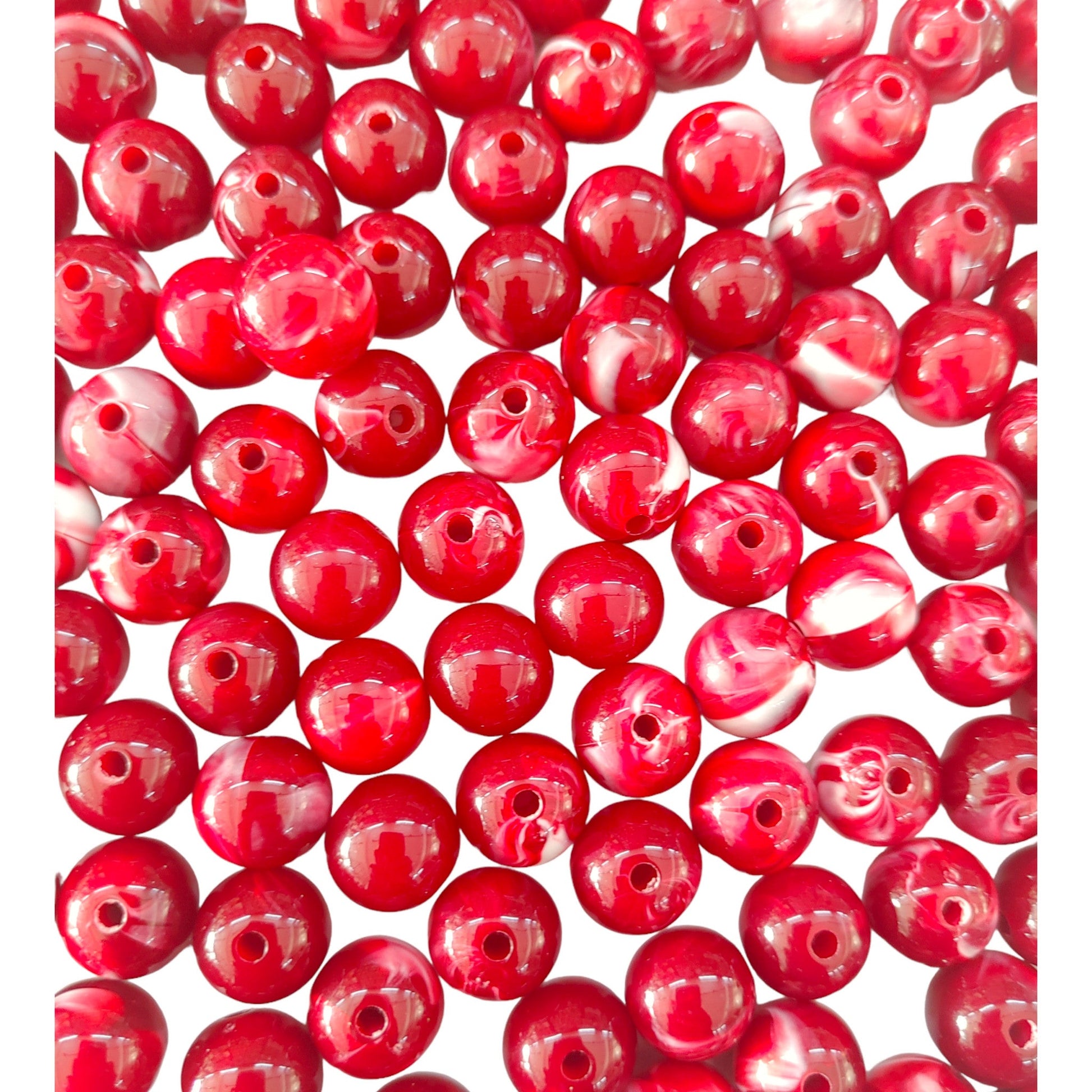 Indian Petals Ball Shaped Color Marble Beads Ideal for Jewelry designing and Craft Making or Decor