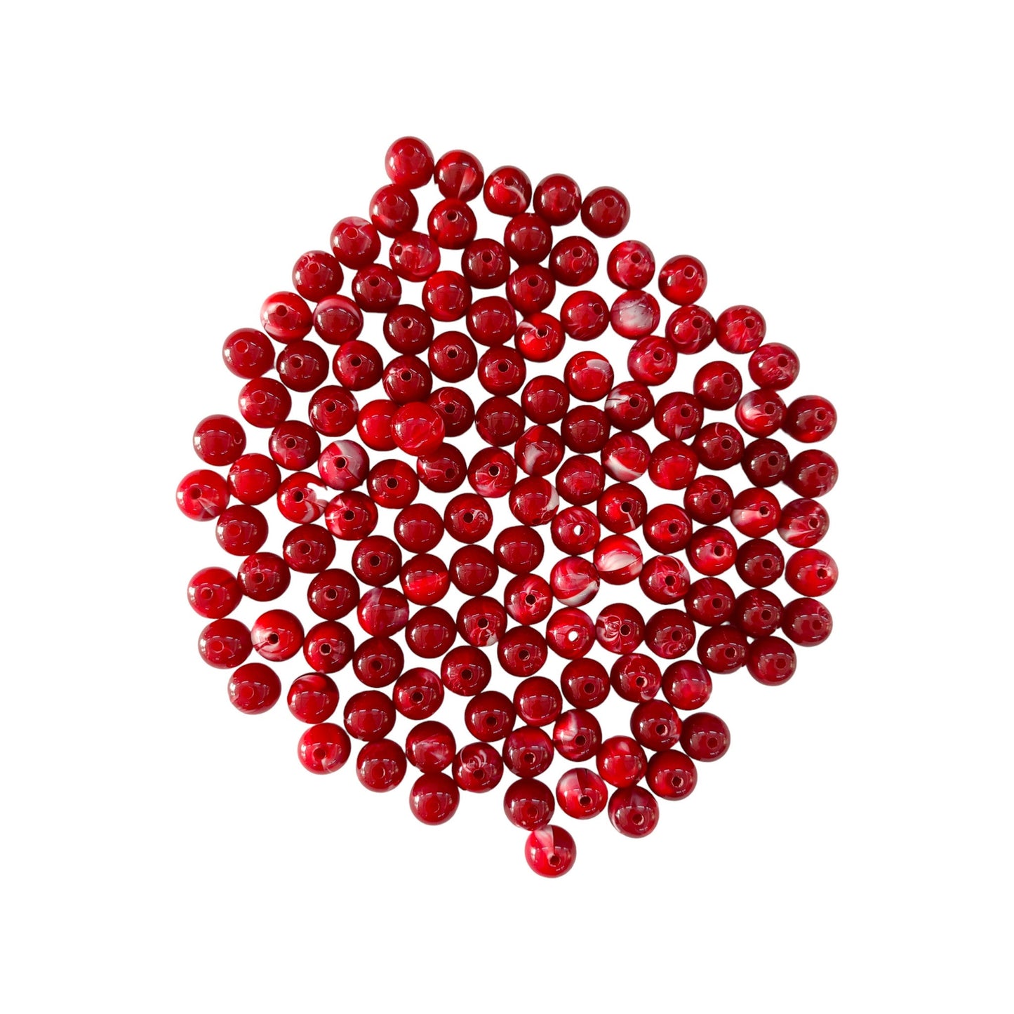 Indian Petals Ball Shaped Color Marble Beads Ideal for Jewelry designing and Craft Making or Decor