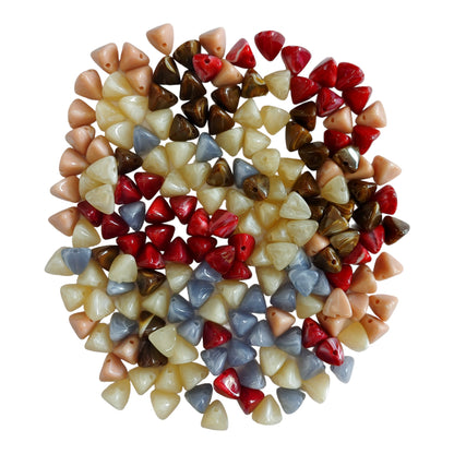 Indian Petals Indian Perals Pyramid Shaped Color Marble Beads Ideal for Jewelry designing and Craft Making or Decor