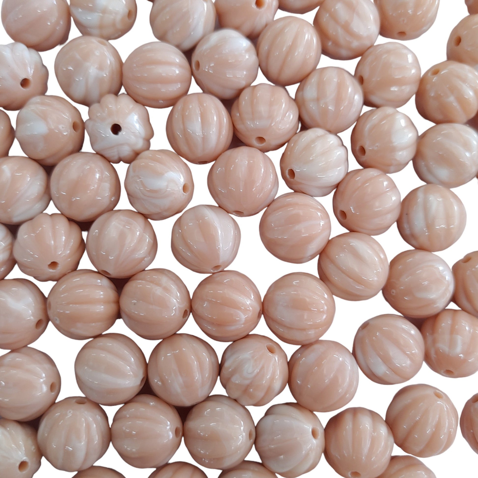 Indian Petals Melon Shaped Color Resin Marble Beads Ideal for Jewelry designing and Craft Making or Decor