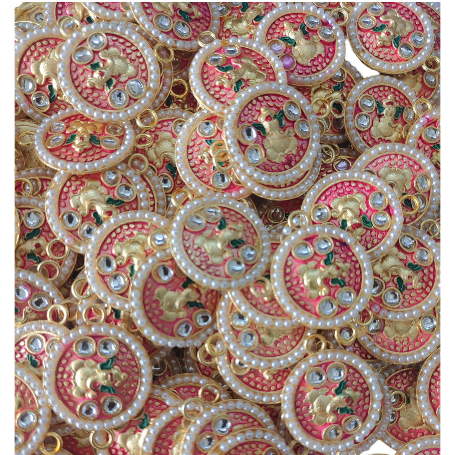 Indian Petals Traditional Style Metal Mazak Motif for Rakhi, Jewelry designing and Craft Making or Decor