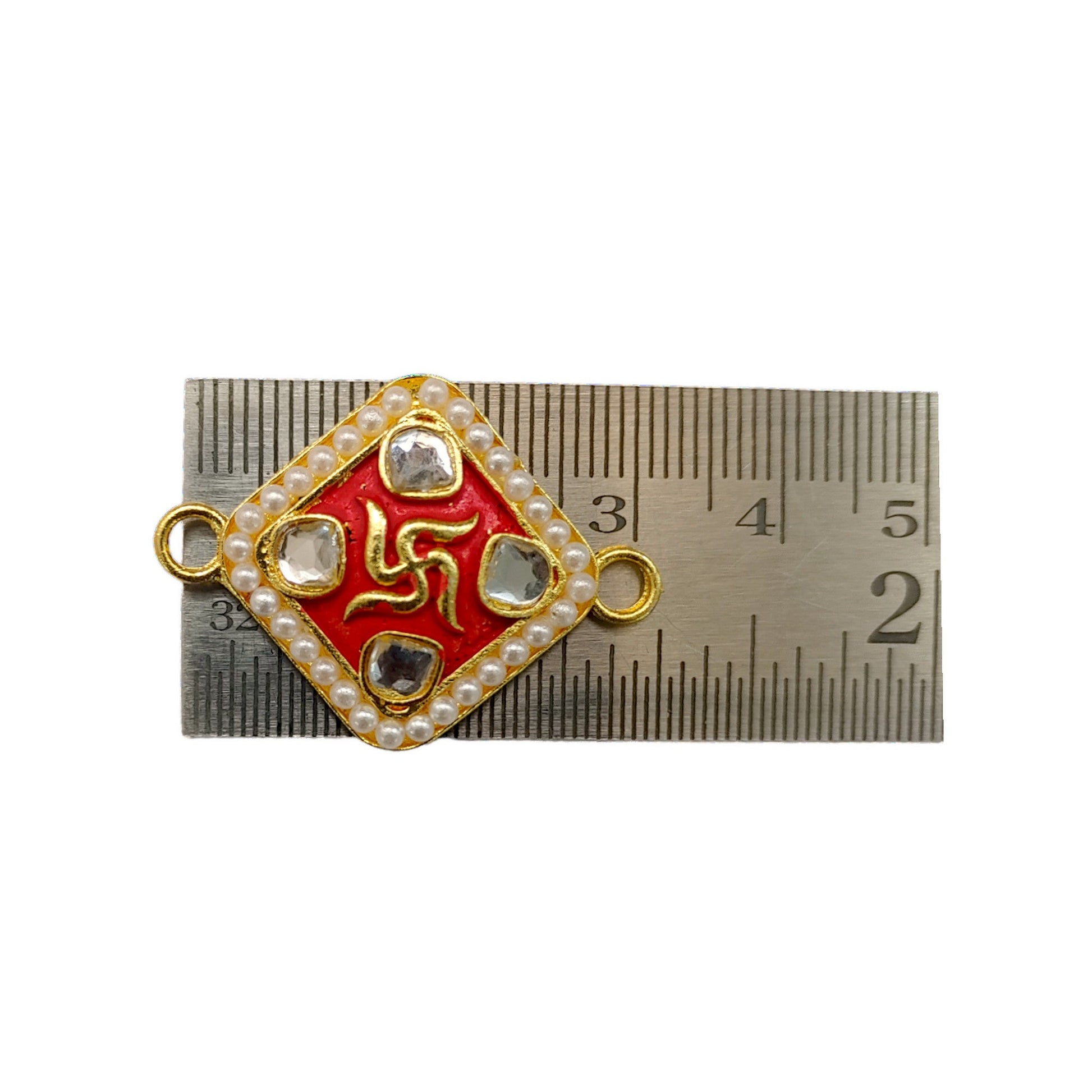 Indain Petals Swastik Style Metal Mazak Motif for Rakhi, Jewelry designing and Craft Making or Decor