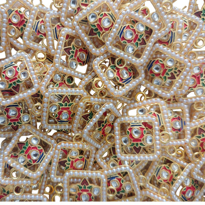 Indian Petals Kalash Style Metal Mazak Motif for Rakhi, Jewelry designing and Craft Making or Decor