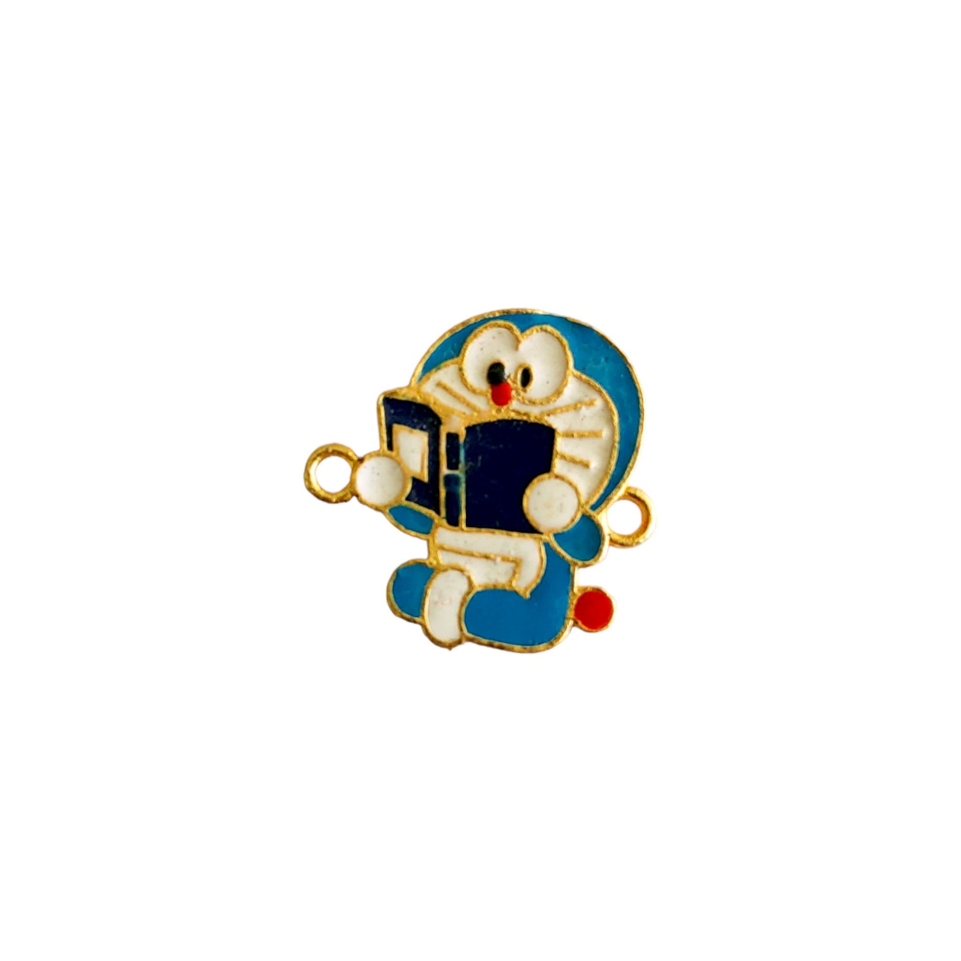 Indian Petals Doraemon Shape Metal Mazak Motif for Rakhi, Jewelry designing and Craft Making or Decor