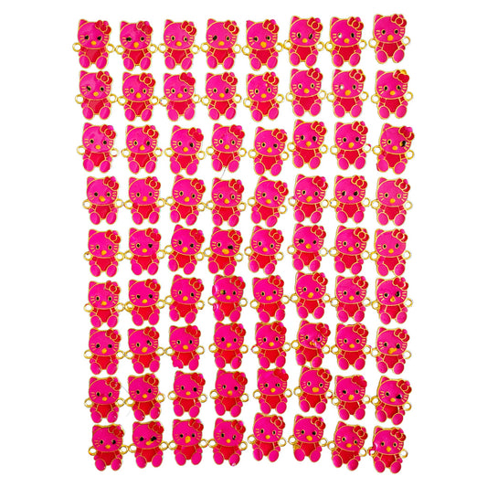 50Pcs Pink Cute Kitty Metal Buttons - Ideal for Rakhi & Craft Enthusiasts #MetalButton