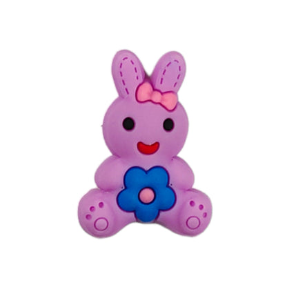 Bunny Shape Soft Silicon Resin Motif for Craft or Decoration, 60 Pcs, Mix - 13546