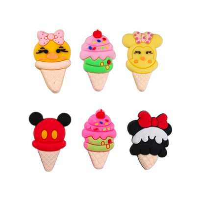 Ice Cream Shap Soft Silicon Resin Motif For Craft Design Or Decoration,50 Pcs,MIX-13547
