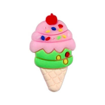 Ice-Cream Shape Soft Silicon Resin Motif for Craft or Decoration, 60 Pcs, Mix - 13547
