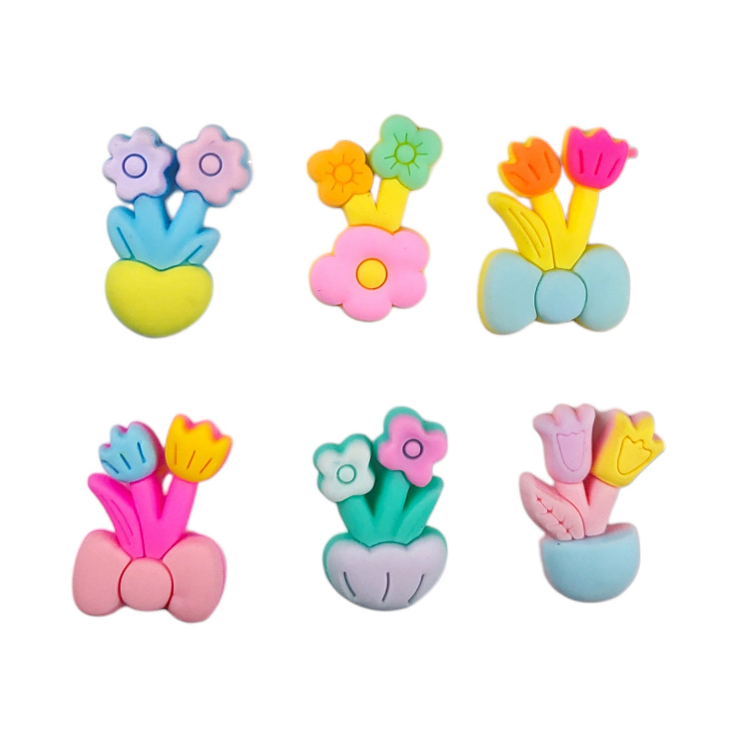 Flower Shap Soft Silicon Resin Motif For Craft Design Or Decoration,50 Pcs,MIX-13549