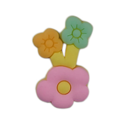 Flower Shap Soft Silicon Resin Mix Motif For Craft Design Or Decoration, 60 Pcs, MIX-13549