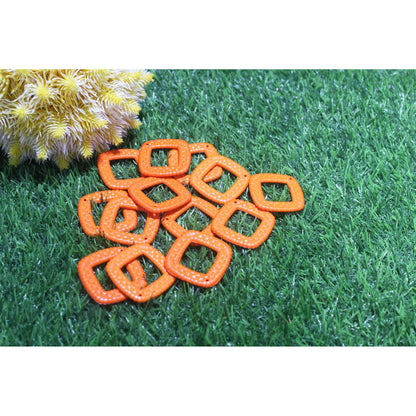 Indian Petals Beautiful Flat Braided Style Base for DIY Craft, Trousseau Packing or Decoration, Square, Orange - Indian Petals