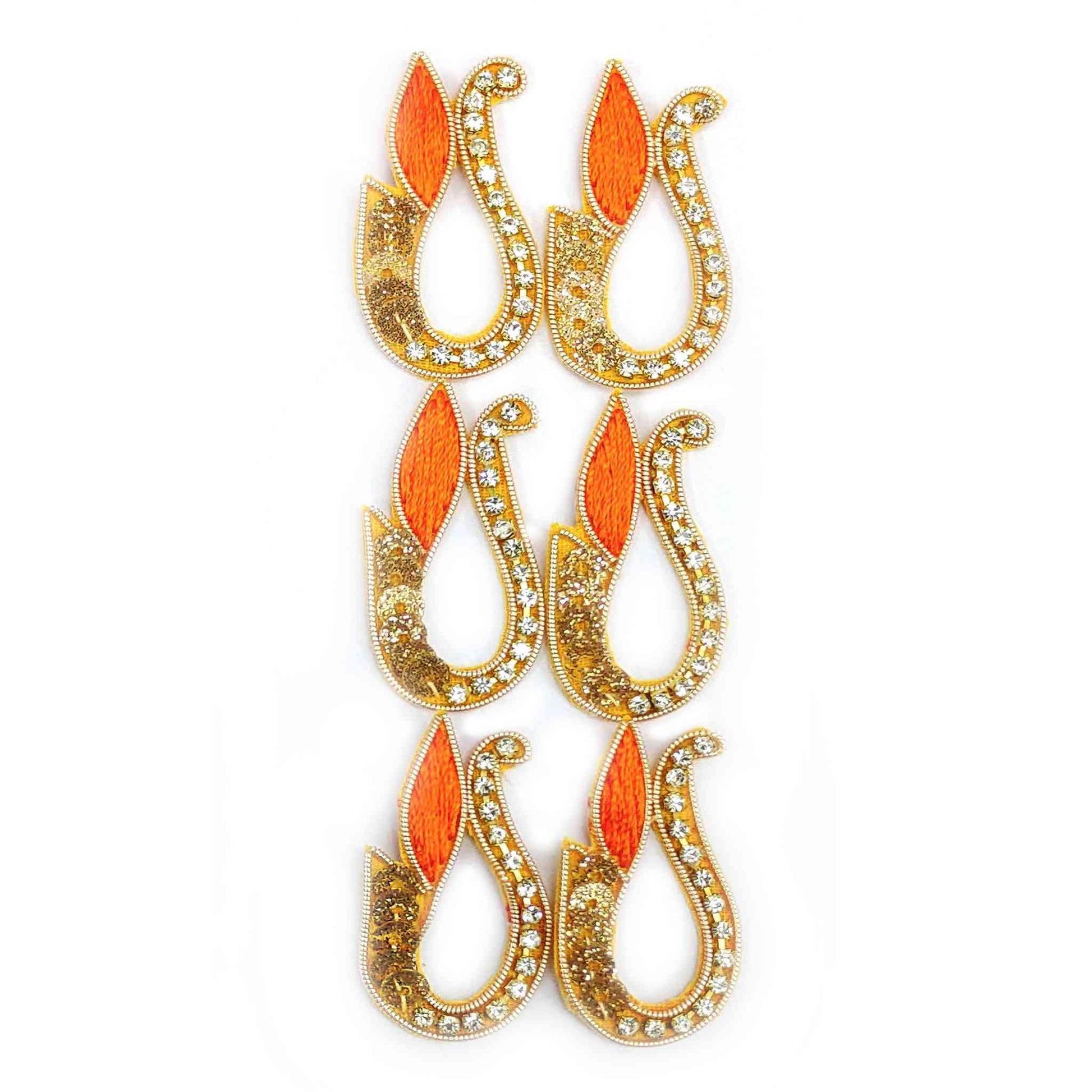 Indian Petals Designer Tilak Buti with Rhinestones and Sequence for DIY Craft, Trousseau Packing or Decoration (1 Dozen) - Design 250 - Indian Petals