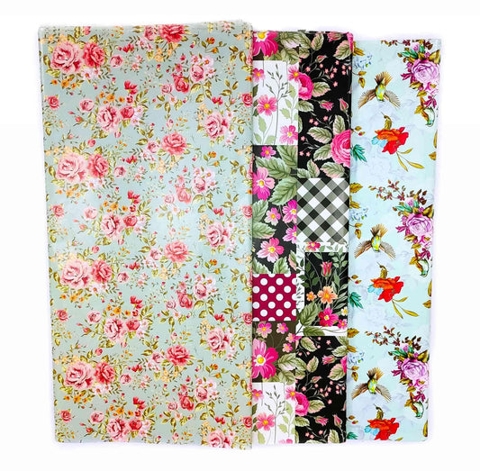 Premium Quality Floral Printed Gift Wrapping Paper Sheet (Pack of 10) - Indian Petals