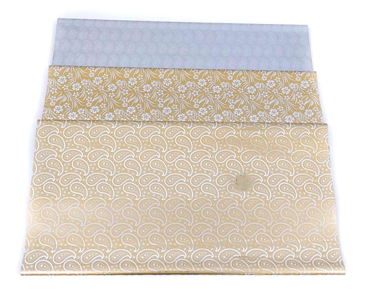 Indian Petals Premium Quality Beautiful Traditional Print Glossy Gift Wrapping Paper Sheet (Pack of 10) - Indian Petals