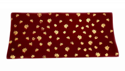 Indian Petals Premium Quality 3D Gold Leaf Printed Gift Wrapping Translucent Paper Sheet (Pack of 10), Maroon - Indian Petals