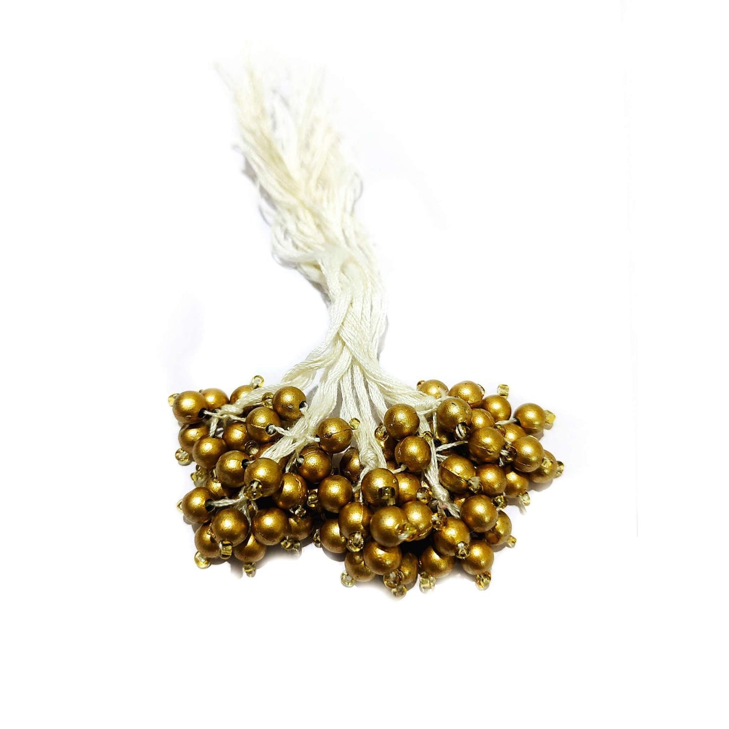 Indian Petals Multi purpose Handmade DIY Craft, Jewelry, Fabric Fringe Bead Tassel - Design 802, Goldenrod