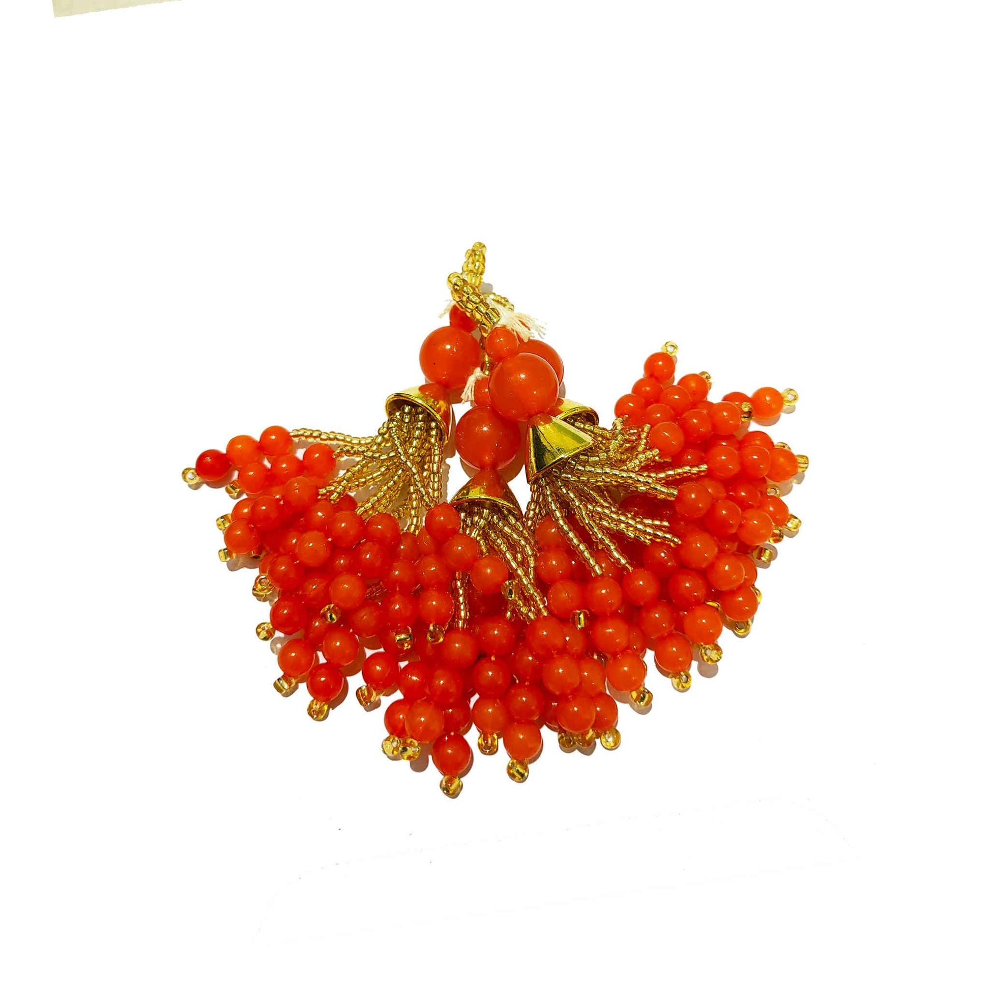 Indian Petals Handmade Beads and Cheed DIY Craft, Jewelry Fringe Tassel with Cap - Design 808