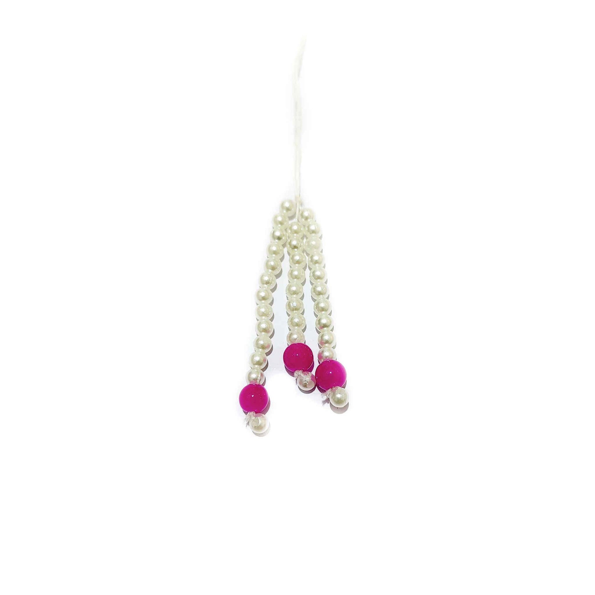 Indian Petals Mini Pearl Beads Handmade DIY Craft, Jewelry Fringe Tassel with Colored Beads - Design 826