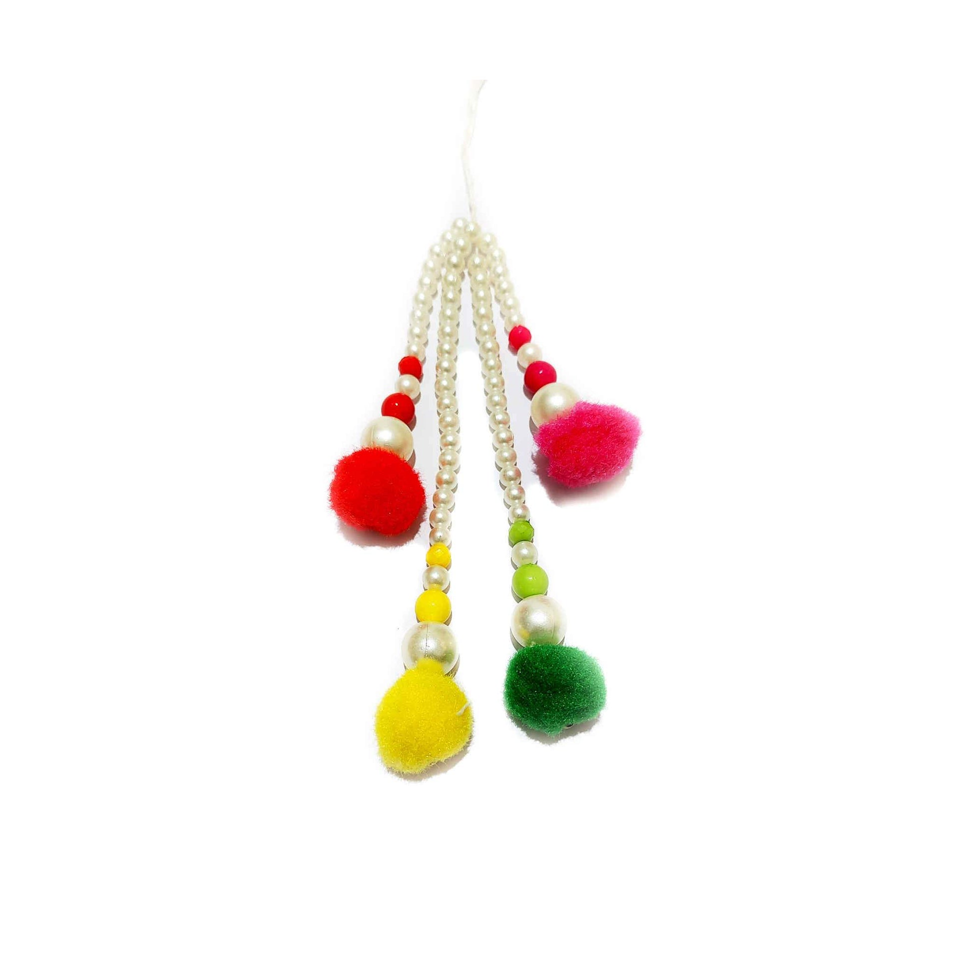 Pearl Beads Handmade DIY Craft, Jewelry Fringe Tassel with Pom Pom - Design 834