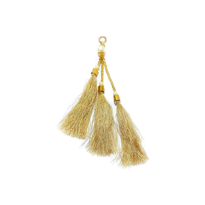 Indian Petals Handmade Long Fabric Thread Craft, Jewelry Fringe Tassel with Cap - Design 837