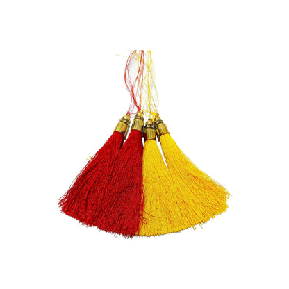 Indian Petals Handmade Small Thread Craft, Jewelry Fringe Tassel with Diamond Ring Cap - Design 838